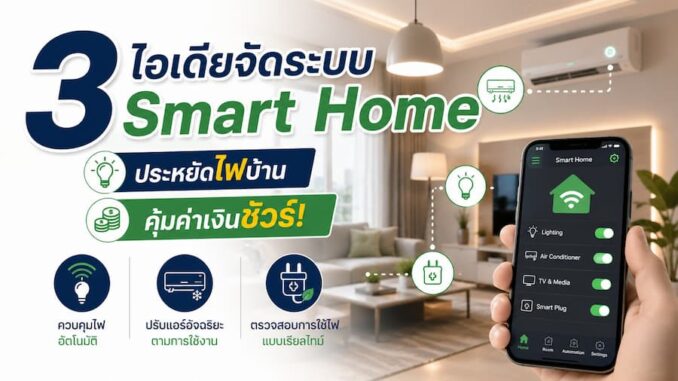 3 ไอเดียจัดระบบ Smart Home ประหยัดไฟบ้าน คุ้มค่าเงินชัวร์!