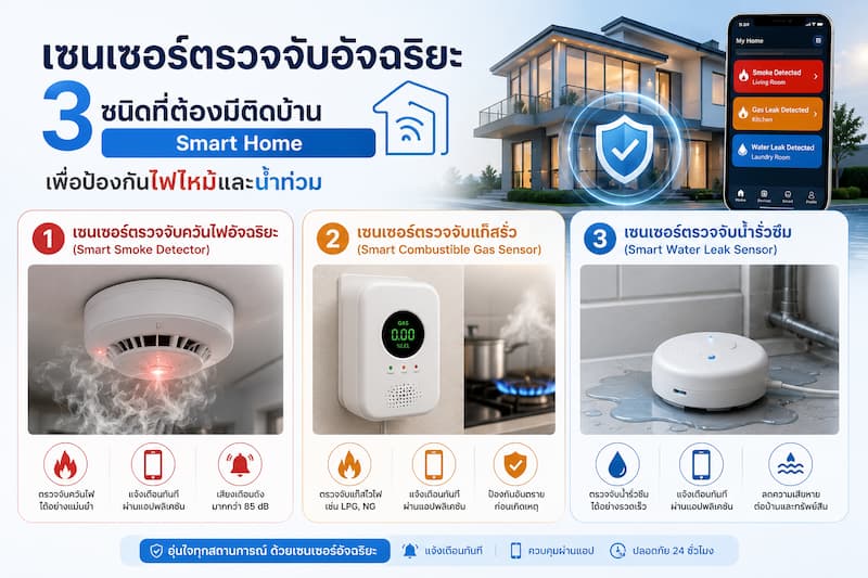 3 เซนเซอร์อัจฉริยะราคาหลักร้อยที่ต้องมีติดบ้าน Smart Home