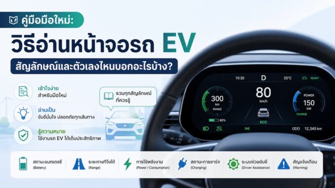 วิธีอ่านหน้าจอรถ EV สัญลักษณ์และตัวเลขไหนบอกอะไรบ้าง