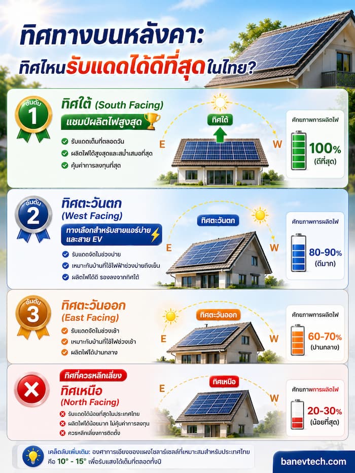 ติดโซลาร์เซลล์ทิศไหนดีที่สุด